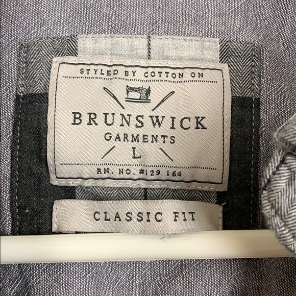 Brunswick Garments black and grey cotton shirt szL - Picture 3 of 6